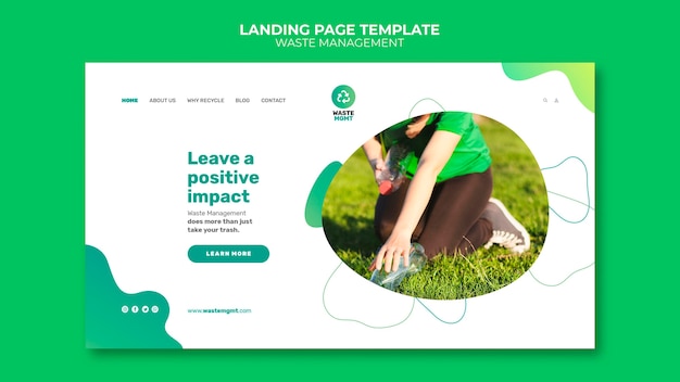 Free PSD waste management landing page post design template