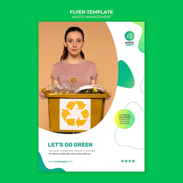 Free PSD waste management poster design template