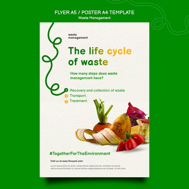 Waste management poster template