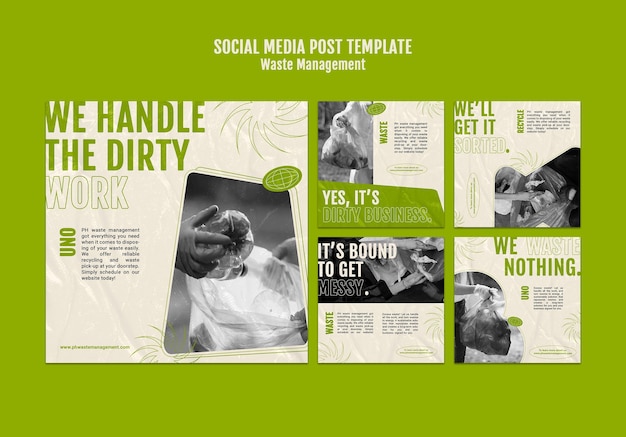 Waste management social media post design template