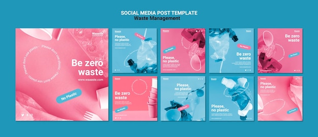 Free PSD waste management social media posts