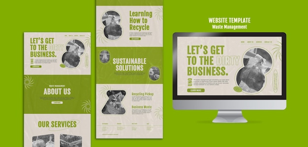 Free PSD waste management website design template