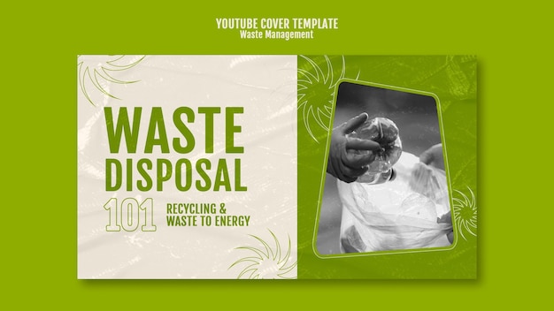 Free PSD waste management youtube cover design template