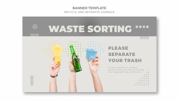 Free PSD waste sorting banner template