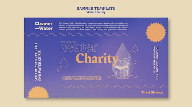 Free PSD water charity banner template