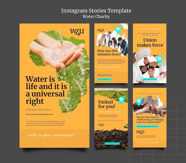 Free PSD water charity insta story design template