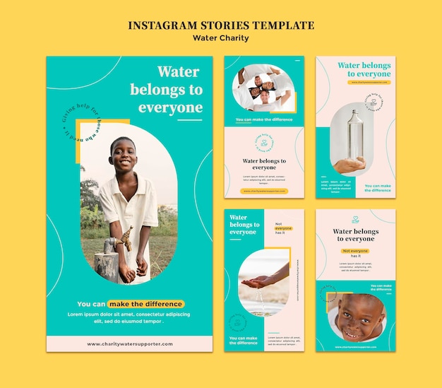 Free PSD water charity insta story design template