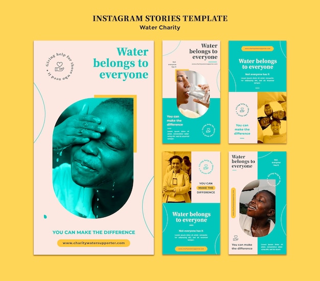 Free PSD water charity insta story design template