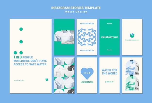 Free PSD water charity insta story design template