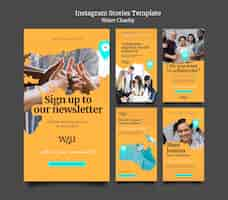 Free PSD water charity insta story template design