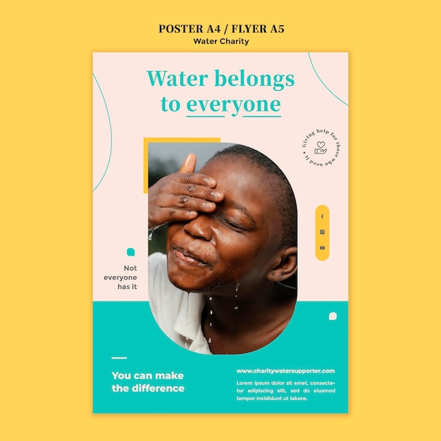 Free PSD water charity poster design template