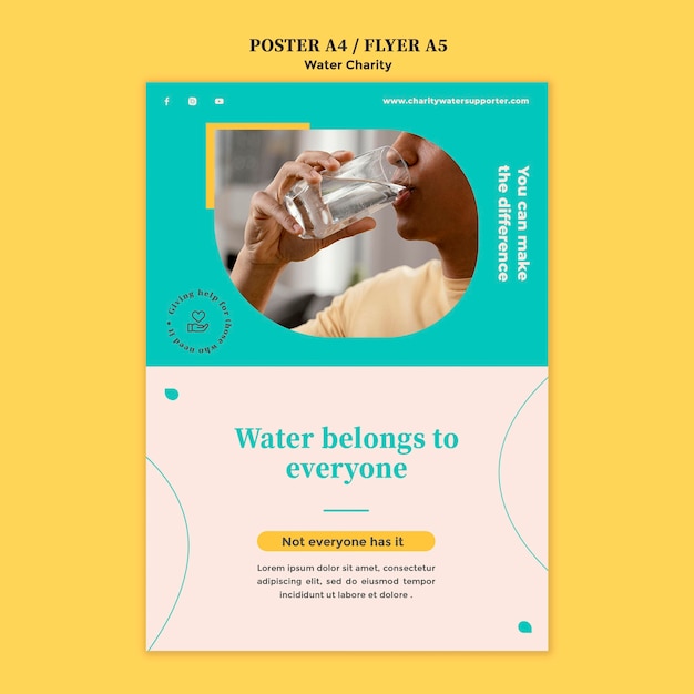 Free PSD water charity poster design template