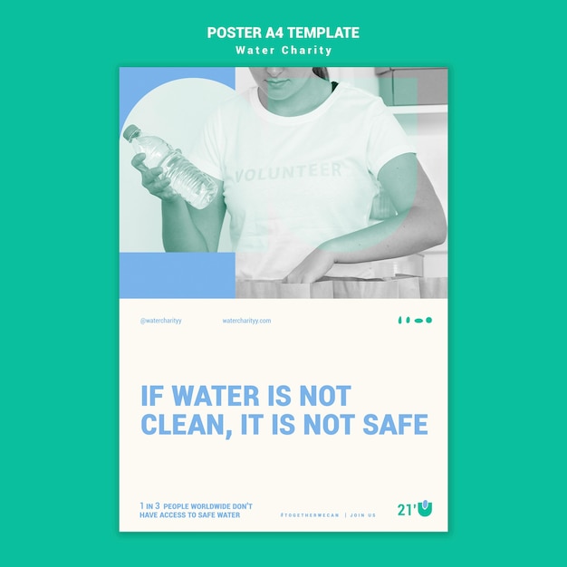 Free PSD water charity poster design template