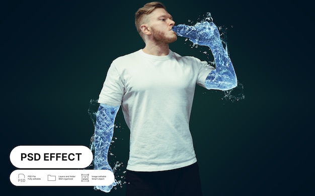 Free PSD water photo effect design