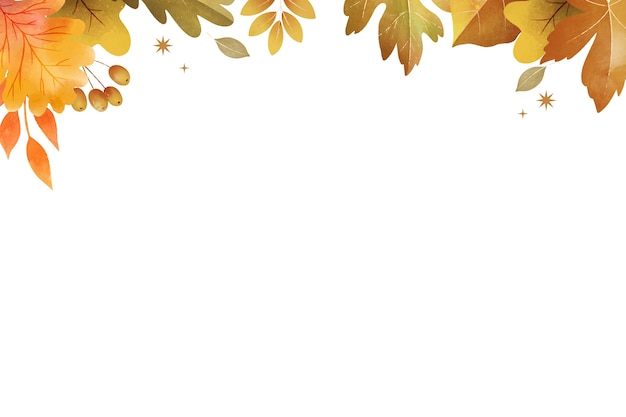 Free PSD watercolor fall leaves border