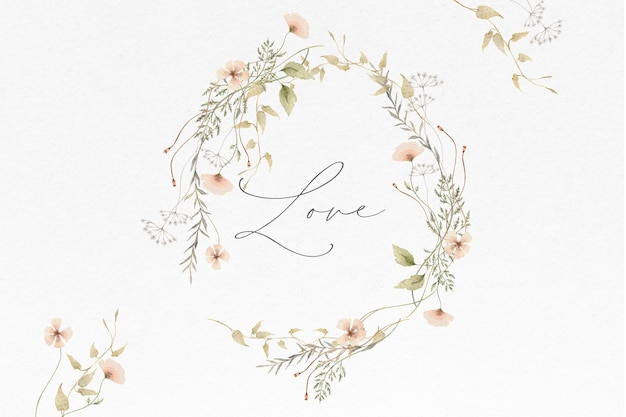 Free PSD watercolor floral background with delicate floral arrangements