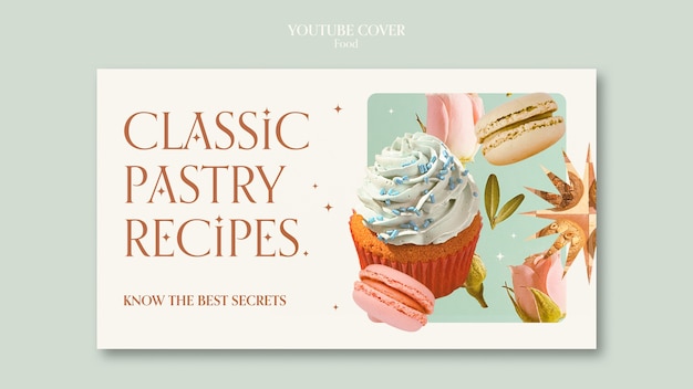 Free PSD watercolor food template design