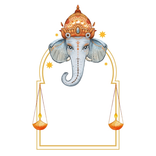 Free PSD watercolor ganesh isolated