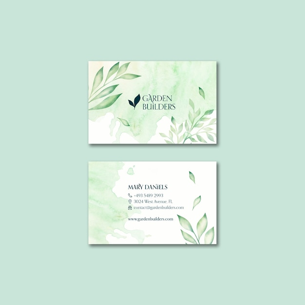 Watercolor gardening template design