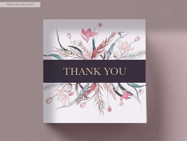 Free PSD watercolor hand drawn wedding invitation card template