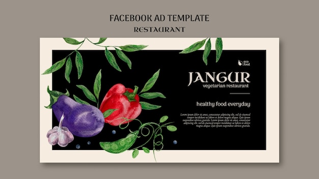 Free PSD watercolor restaurant design template