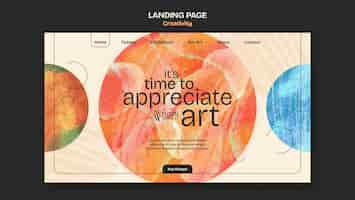 Free PSD watercolor space art landing page template