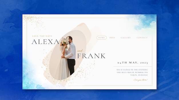 Watercolor wedding invitation template