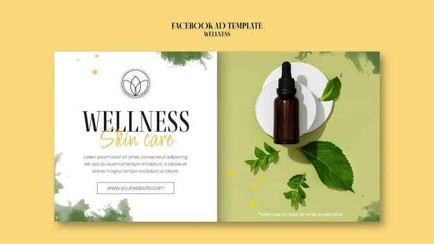 Free PSD watercolor wellness design template