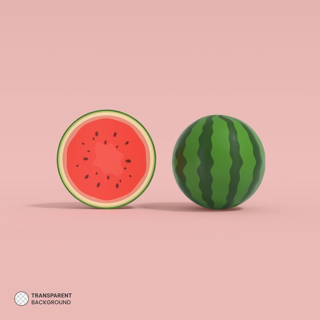 Watermelon Icon Isolated 3d Render Illustration