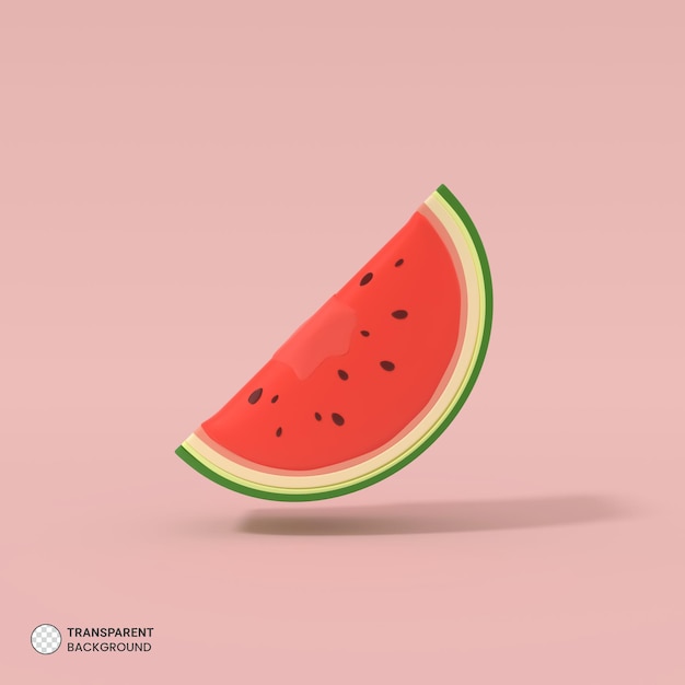 Watermelon Icon Isolated 3d Render Illustration