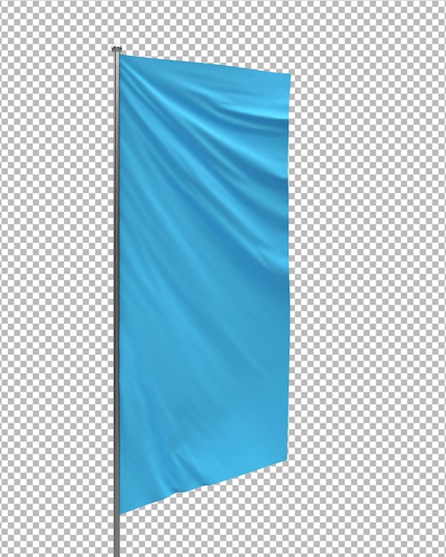 Free PSD waving flag mockup on transparent