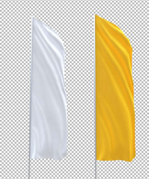 Free PSD waving flag mockup on transparent