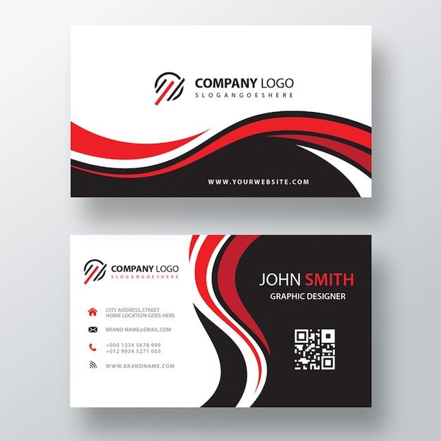 wavy red and black corporate card