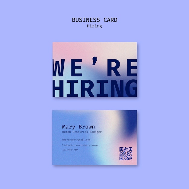 Free PSD we are hiring business card