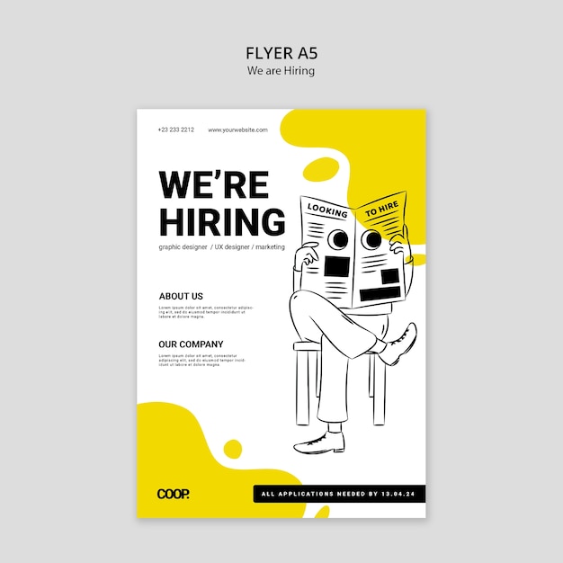 Free PSD we are hiring flyer template