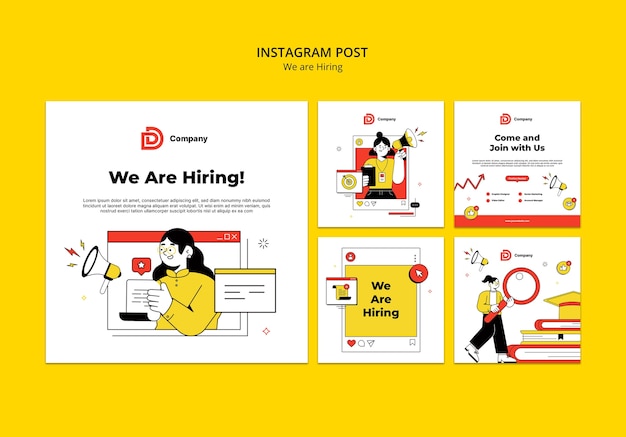 Free PSD we are hiring instagram posts