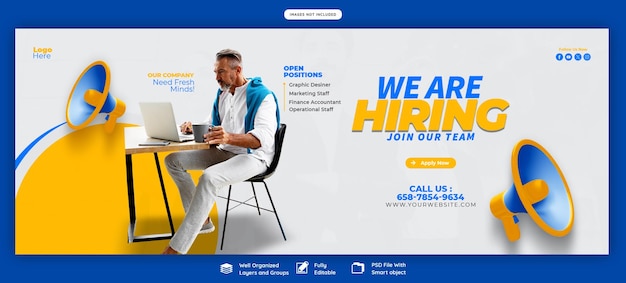 We are hiring job vacancy Facebook cover banner template