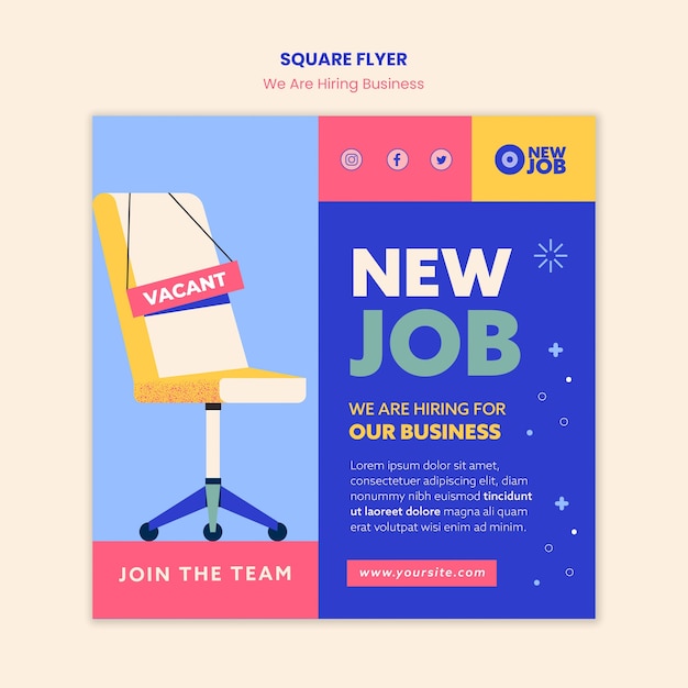 We are hiring square flyer template