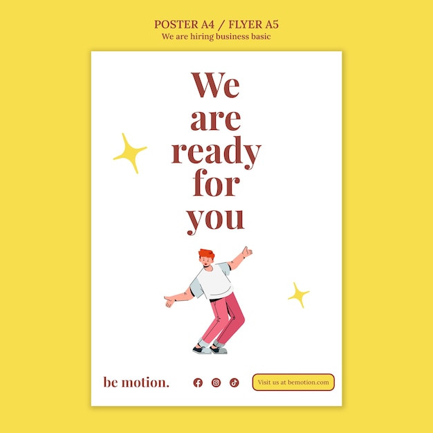 Free PSD we are hiring vertical poster template