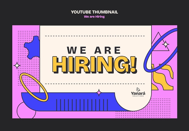 Free PSD we are hiring youtube thumbnail