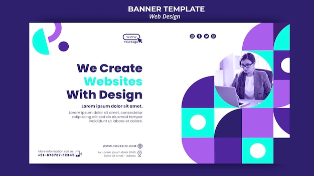 Free PSD we create websites with design banner template