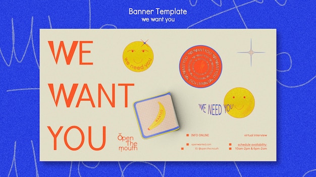 Free PSD we want you banner template