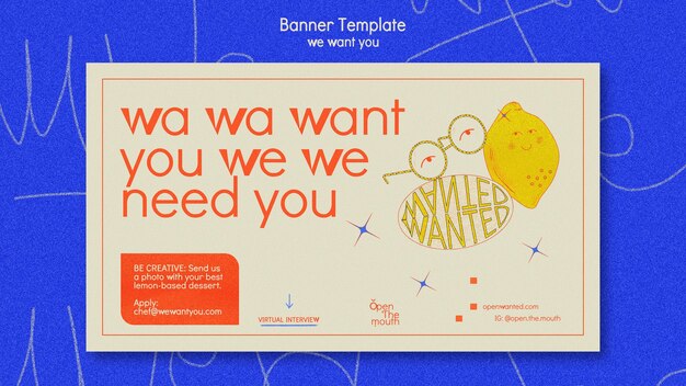 We want you horizontal banner template