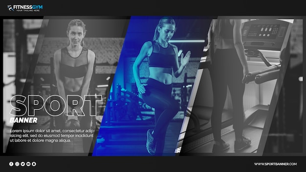 Web banner template with sports concept