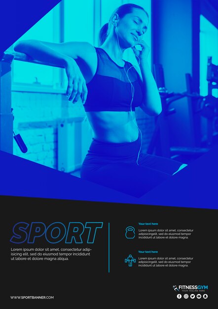 Web banner template with sports concept