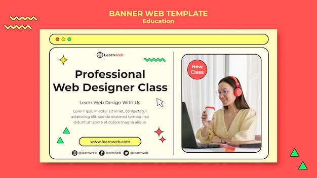 Free PSD web design workshop banner template