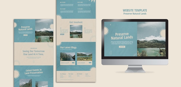 Web page for nature preservation with landscape