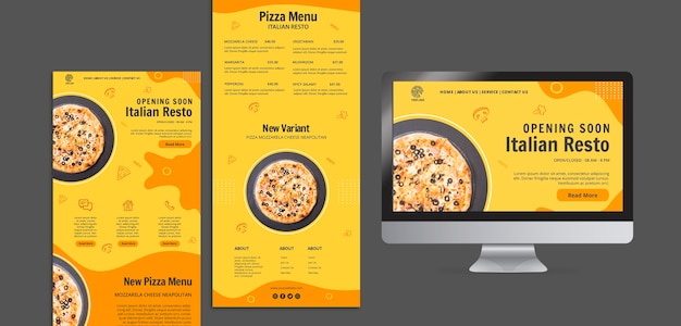 Free PSD web template with landing page for italian food bistro