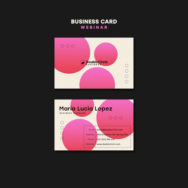 Webinar conference business card template