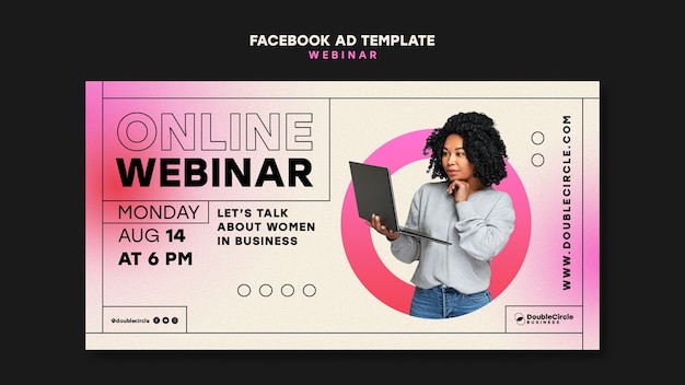 Free PSD webinar conference facebook template